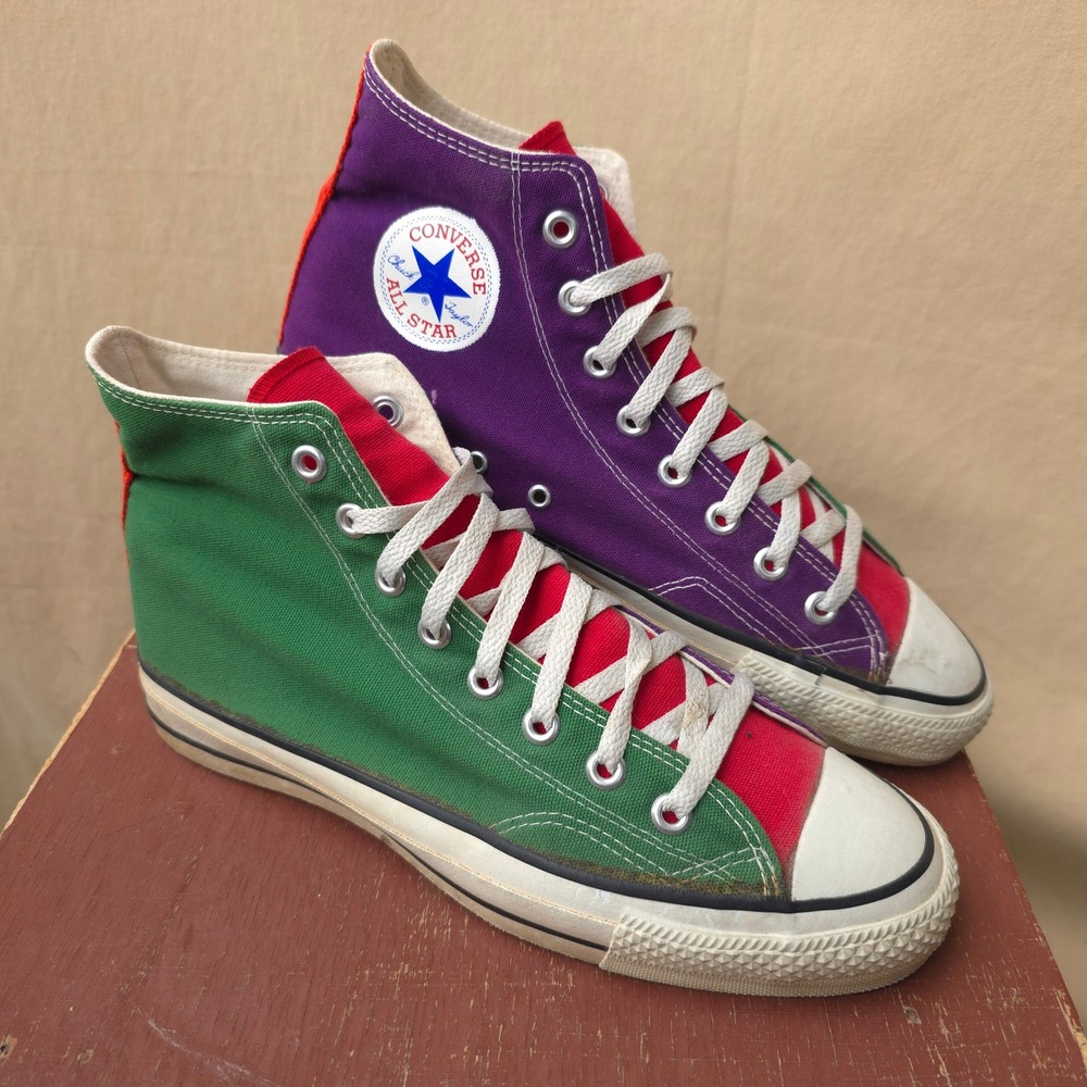 Vintage 90s Converse Multi-Color High Top Sneakers Chuck Taylor All Star